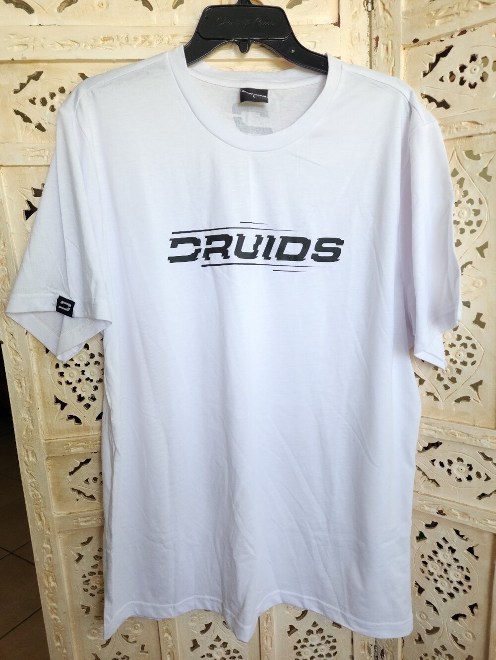 NWOT Druids Golf Tee/Tshirt- Mens Size Large- White, Black